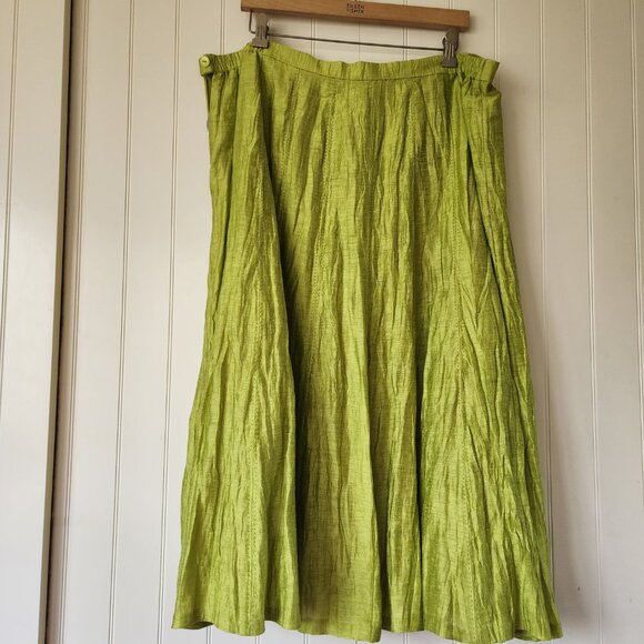 WINDSMOOR Green Linen Blend Skirt~18 - Picture 2 of 8